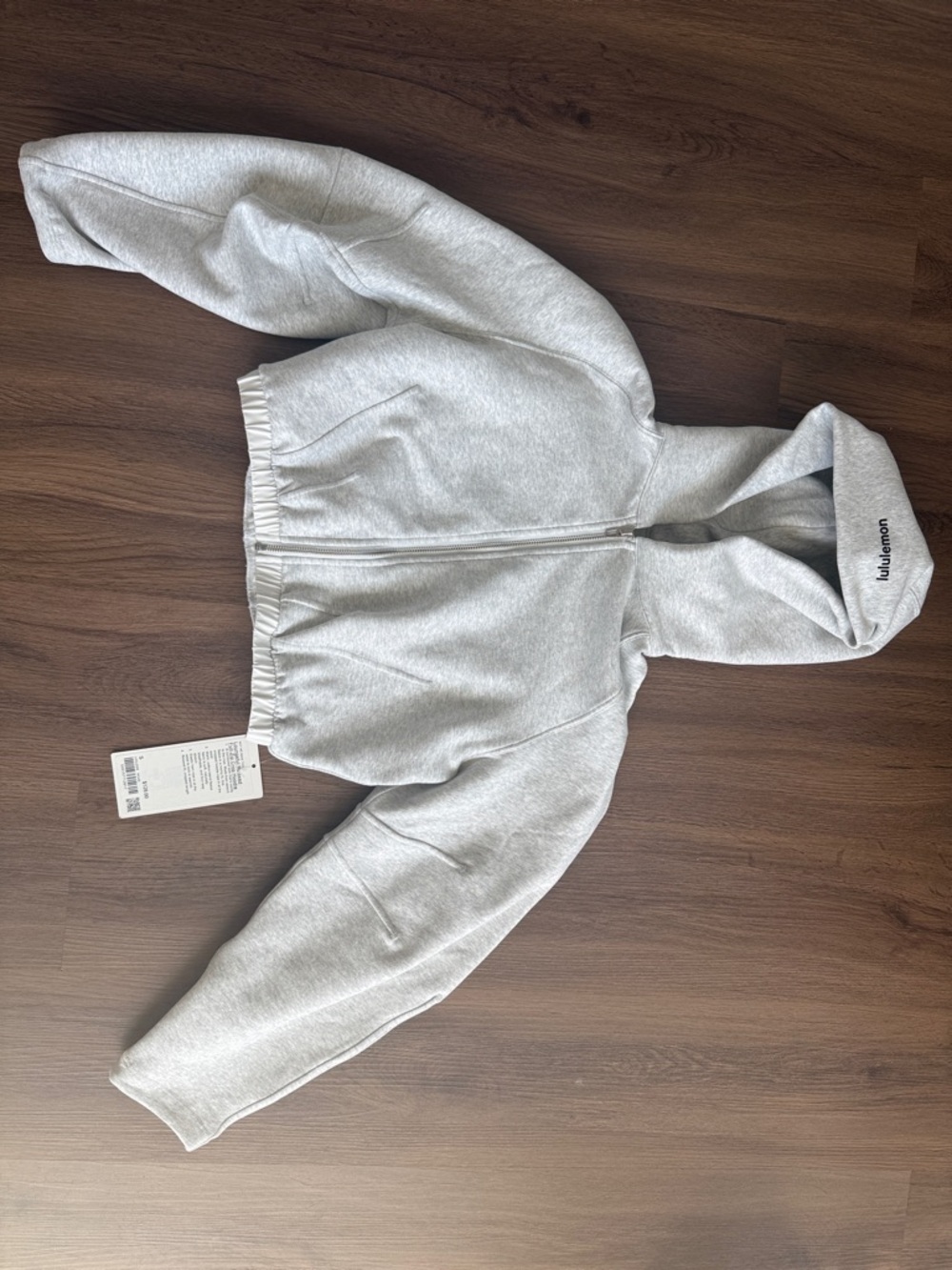 lululemon athletica Light Gray Cropped Full-Zip Hoodie